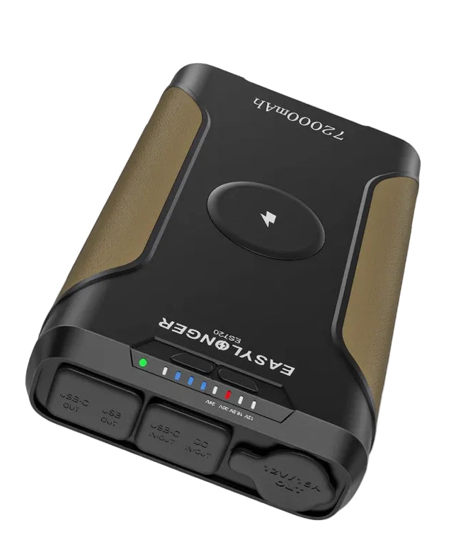 The EASYLONGER ES720 CPAP Battery Backup Power Supply (266.4Wh) features power indicators, three output ports, wireless charging, and five charging cables—ideal for ResMed AirSense 11/10, AirCurve, AirMini & Philips DreamStation/2 at home or camping.