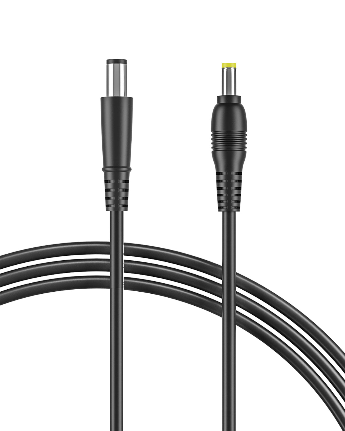 Two EASYLONGER ESG3 DC power cords for BMC Luna G3 CPAP & BiPAP (24V, 3.2ft) are displayed side by side on a white background; the right cord’s cylindrical connector features a yellow tip.