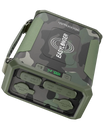 The EASYLONGER ES960 PRO Camo CPAP Battery is a 297.6Wh LiFePO4 portable power station with a camouflage design, handle, labeled EASYLONGER, battery info display, and multiple covered USB and 12V output ports on one side.