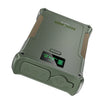 A green portable power bank with EASYLONGER branding, a small digital display showing battery percentage, and multiple ports labeled DC IN-OUT, USB OUT, and DC 12V OUT.