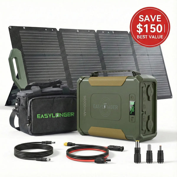 Easylonger Storm Ready Bundle | ES960 + Solar Panel + Case