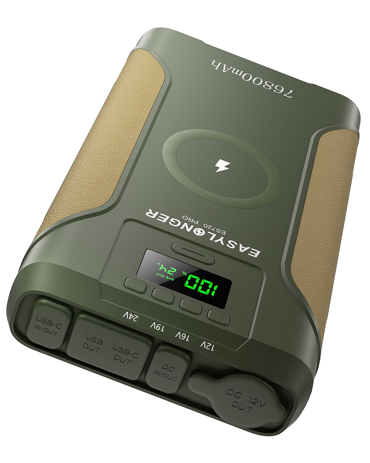 ES720 PRO battery with display and voltage selector on a white background