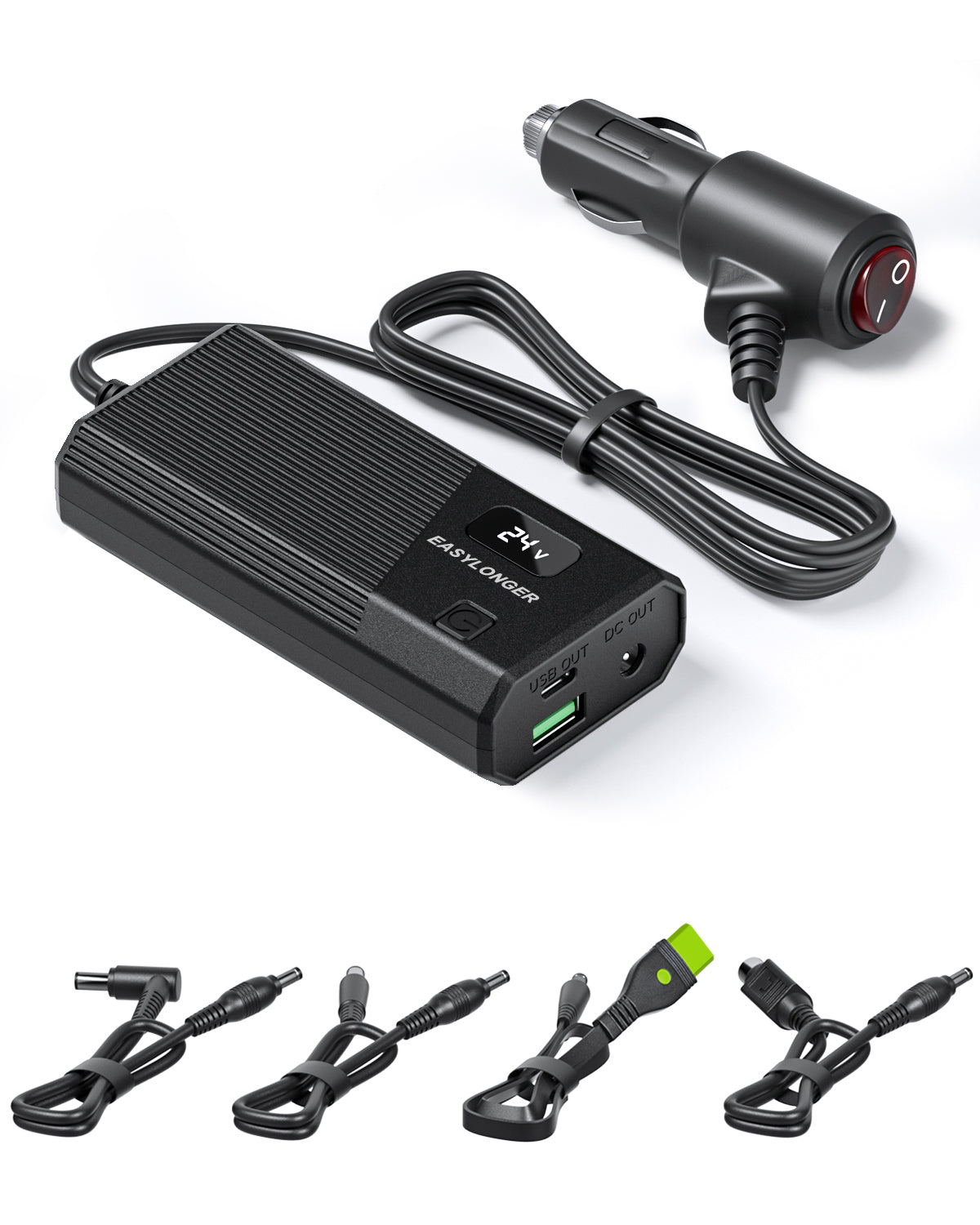 EASYLONGER Car Adapter for CPAP, DC 12/24V Converter CPAP Power Cord, 84W Car Charger with 4 DC CPAP Cables for ResMed S9/ AirSense 10/ AirCurve 10/ AirMini/AirSense 11/ Philips Dreamstation etc