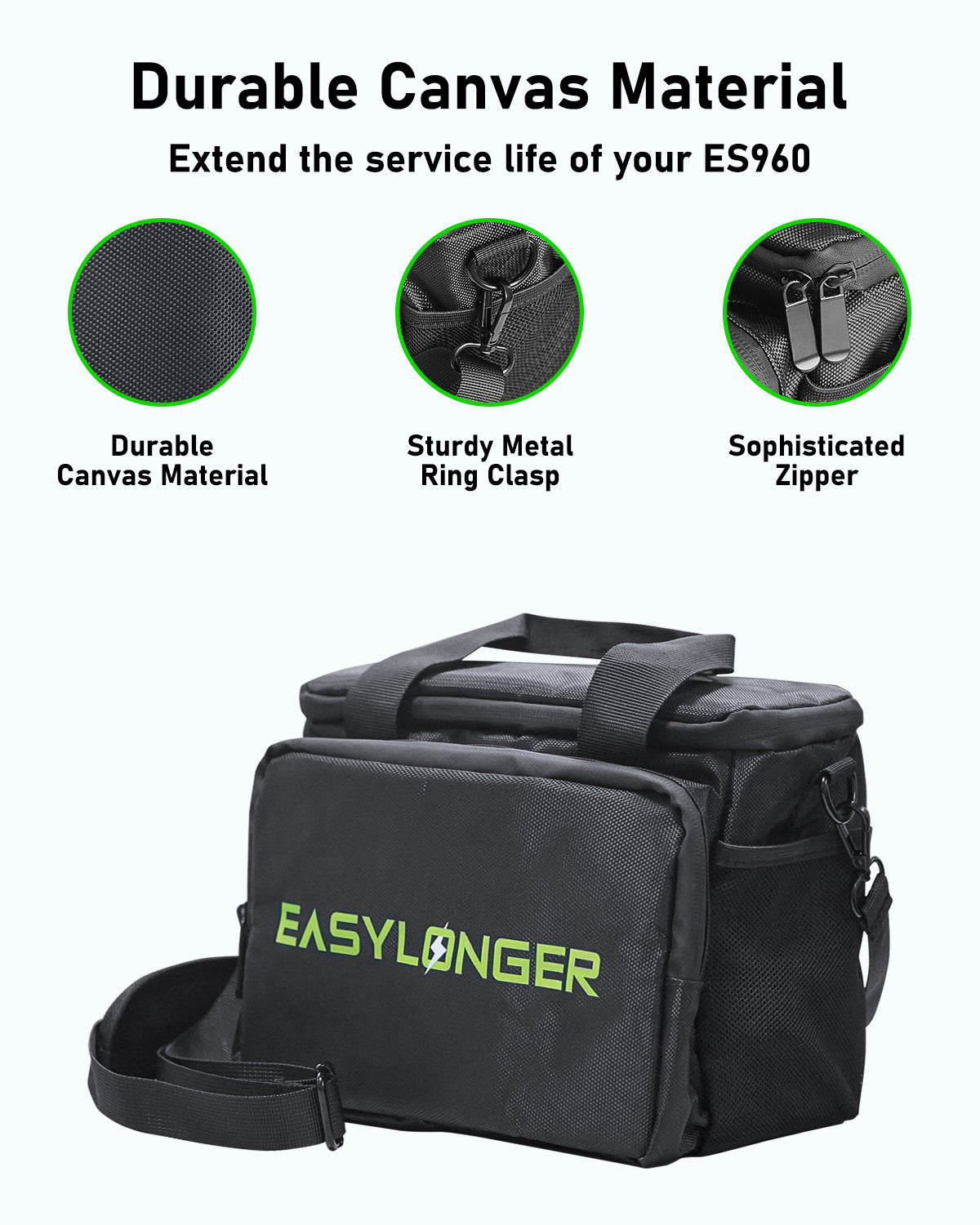 EASYLONGER Travel Carrying Case Compatible with ES960, ES720, ES400 AIR, ES270 and Other Compact CPAP Machines