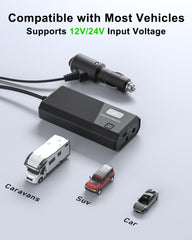 EASYLONGER Car Adapter for CPAP, DC 12/24V Converter CPAP Power Cord, 84W Car Charger with 4 DC CPAP Cables for ResMed S9/ AirSense 10/ AirCurve 10/ AirMini/AirSense 11/ Philips Dreamstation etc