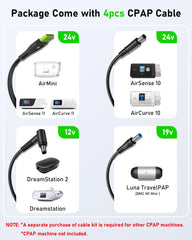 EASYLONGER ES270 CPAP Battery for Air-travel, 99.9Wh CPAP Battery for Camping, 100W CPAP Power Bank for ResMed AirMini, AirSense 11, AirSense10, AirCurve 10/11, Luna TravelPAP,Philips DreamStation