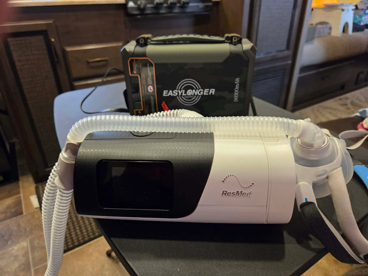 ES960 PRO Camo powering a CPAP in a customer RV setup