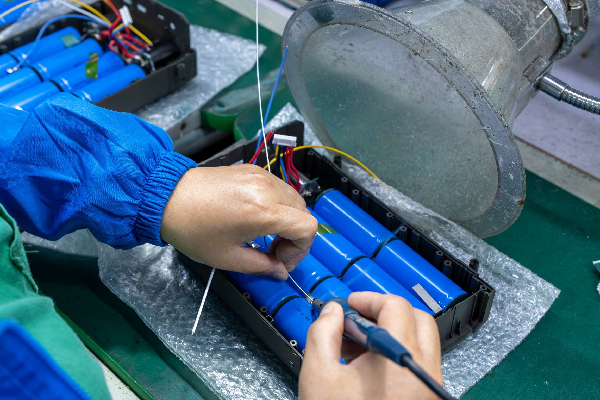 Battery assembly work